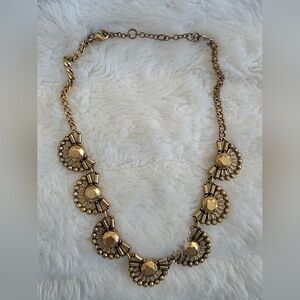 J. Crew Gold-Tone Fan Motif Statement Necklace